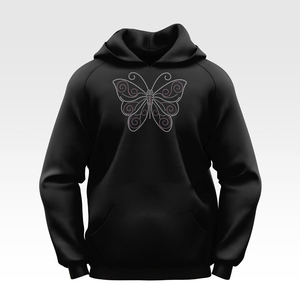 Sudadera con Capucha Negra Unisex, Diseño de Calavera con Pedrería, Estilo Gótico, Corte Holgado, Ropa de Invierno, Bolsillo Delantero, 100% Algodón, Anti-Pilling - Product Image 2