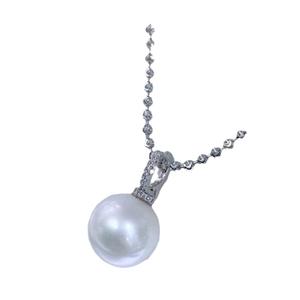Collier pendentif en perle d'eau douce Edison, argent S925, avec lumière extrêmement intense, blanc australien plat, remplacement du mamelon - Product Image 5