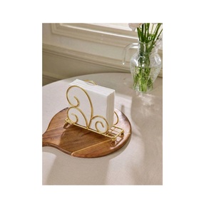 Porte-serviettes, doré, idéal pour la décoration de restaurant, artisanat métallique, vente en gros - Product Image 2