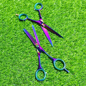 Ciseaux de Coiffure Professionnels 6.0 Pouces à Dents Plates avec Logo Personnalisé, Lot de 2, Design Tendance, en Acier Inoxydable, pour Coiffeur et Barbier, Affûtés pour Démêlage et Coupe - Product Image 3