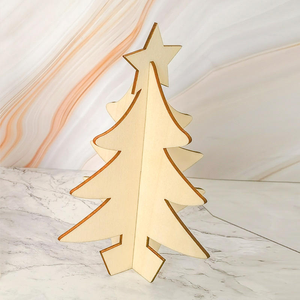 Décorations de Noël DIY en gros pour la maternelle : Mini sapins en bois à peindre, ornements cadeaux faits à la main pour enfants - Product Image 2