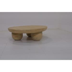 Minimalist Wooden Coffee <b>Table</b> With <b>Round</b> <b>Top</b> And Ball Legs Modern Living Room Furniture Handmade Design - Product Image 4