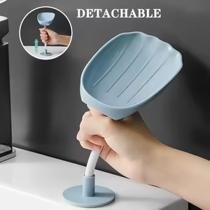 Support mural en plastique jetable pour savon avec plateau de drainage, base à ventouse et support flexible, pour lavabo de salle de bain, douche et cuisine - Product Image 2