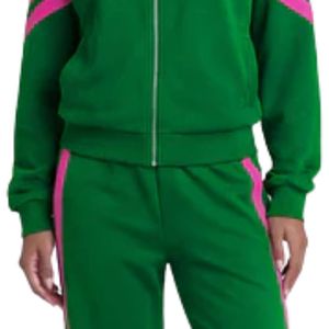 AKA Knit Track Suit Set Women Green Zip Jacket <b>Pants</b> Set Pink Stripe Athletic Wear Greek Sorority Casual Sports Outfit - Product Image 5