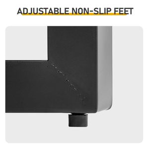 Outdoor <b>Black</b> Metal <b>Round</b> <b>Table</b> Weather Resistant Patio End <b>Table</b> with Trestle Leg for Indoor Coffee Bistro <b>Side</b> <b>Table</b> - Product Image 3