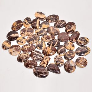 Pierres précieuses brutes en cabochon mélange de formes polies brun naturel pour la fabrication de bijoux en gros - Product Image 2