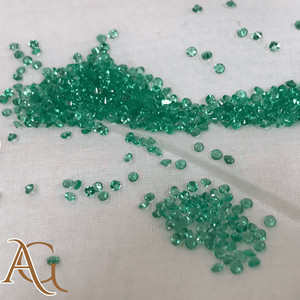 Esmeralda Zambiana Natural de Buen Color, Gema Redonda Facetada para Joyería, Gema Suelta de 2mm a 6mm - Product Image 5