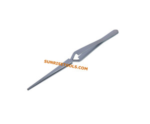 Pince à épiler en acier inoxydable à pointe arrondie et coupe baguette irrégulière avec verrouillage croisé pour la fabrication de bijoux et les services de moulage/échantillonnage - Product Image 2
