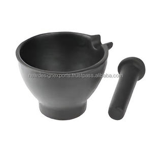 Le mortier et pilon en fonte à fond profond, facile à nettoyer, alternative au presse-ail - Product Image 3