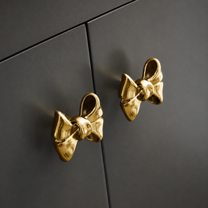 Handcrafted Solid Wood and Brass <b>Cabinet</b> <b>Knob</b> Modern Drawer Pull Wardrobe Door Handle Decorative Furniture Hardware Brown Finish - Product Image 5