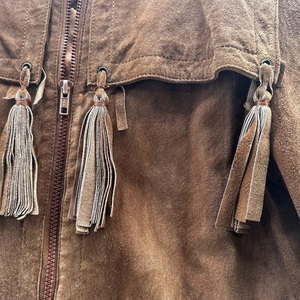 Best Selling <b>Women's</b> Adults Winter Beige Cow Suede <b>Leather</b> Fringe <b>Jackets</b> Stylish Comfortable <b>Long</b> Sleeve Breathable for <b>women</b> - Product Image 5