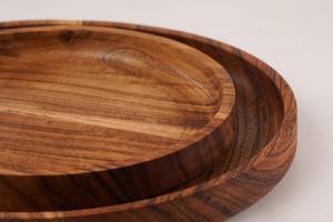 Modern Acacia Wooden Engraved Eco-Friendly Stocked Disposable Serving Dish Customized Design for Party Home <b>Restaurant</b> <b>Decor</b> - Product Image 3