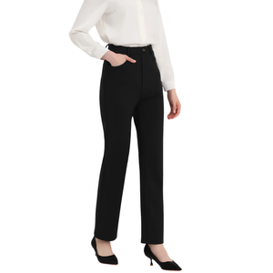 Pantalons de travail décontractés à jambe droite pour femmes, très extensibles, avec services OEM ODM en gros - Product Image 4