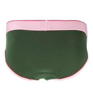 Ropa Interior Masculina de Punto, Estilo Tanga, Cintura Baja, a Rayas, Transpirable, de Algodón y Elastano, con Cintura Verde y Rosa - Product Image 2