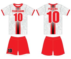 ระบายอากาศได้แห้งเร็วทำจากโพลีเอสเตอร์ชุดฟุตบอลออกแบบโลโก้ได้ตามต้องการ - Product Image 1