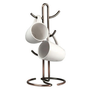 Wholesaler Iron Metal Mug Holder Stand With Curved Hooks For Kitchen Countertop Dining Table Mugs <b>Storage</b> Stand On Sale - Product Image 3