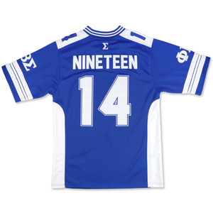 Maillot de football bleu roi Phi Beta Sigma avec 14 lettres grecques, chemise de match athlétique à manches courtes pour hommes de la fraternité - Product Image 2