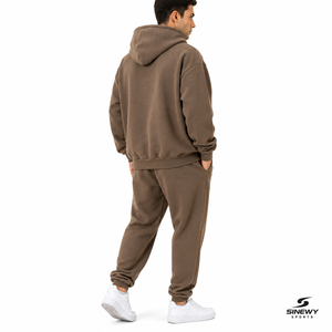 Sweat-shirt à capuche pour homme SINEWY SPORTS, polyester/coton, molleton, coupe classique, couleur unie, décontracté, vêtements d'automne, respirant - Product Image 4