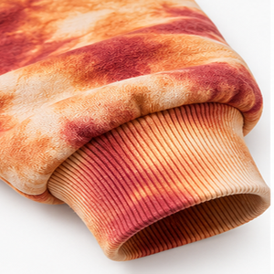 Sweat-shirt tie-dye effet soleil couchant, intérieur brossé, mélange de coton, col rond, pull, fabricant de marques privées, vêtements confortables et tendance - Product Image 4