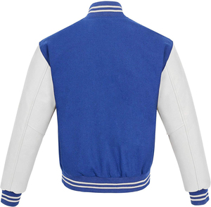 Best Style Latest New Design Polyester/Cotton Stand Collar Varsity <b>Jacket</b> Customized Knitted Front Wholesale - Product Image 3