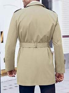 Elegant <b>Men's</b> <b>Wool</b> Blend Trench Coat Winter Jacket Warm Long <b>Overcoat</b> <b>for</b> Autumn Streetwear Casual & Formal Outerwear Wholesale - Product Image 2