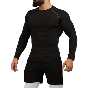 Camisetas Deportivas para Hombre, de Color Sólido, Manga Regular, Corte Holgado, 100% Algodón, Secado Rápido, Estampadas, para Gimnasio, Entrenamiento, Fitness, Running, Capa Base - Product Image 1