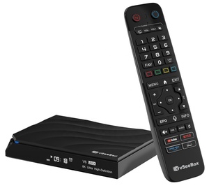 กล่องรับสัญญาณทีวี Original Vseebox V6 MAX ระบบ Android 14 ชิปประมวลผล Amlogic S905 Quad Core รองรับการสตรีม 6K ดูทีวี/ภาพยนตร์/กีฬาสด พร้อมรีโมทแบบมีไฟพื้นหลัง พื้นที่เก็บข้อมูลขนาดใหญ่ ไม่มี - Product Image 1