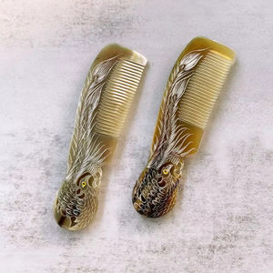 Peine de Pelo de Ángel Feng Shui de Cuerno de Buey y Búfalo Pulido, Hecho a Mano, de la Mejor Calidad, Duradero, Tamaño Personalizado, Color Natural - Product Image 1