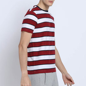 T-shirt classique rouge à col rond et manches courtes pour homme, 100 % coton, vierge, avec logo frontal, séchage rapide, respirant, vente en gros, fournisseur OEM ODM - Product Image 5
