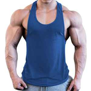 Débardeurs côtelés pour hommes en coton épais de haute qualité, coupe carrée, personnalisables, pour le sport et la gym - Product Image 1