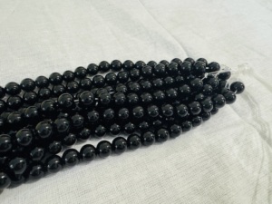 Perles rondes en onyx noir, perles de pierres précieuses, perles rondes de 8 mm, pierres précieuses, onyx noir, agate noire - Product Image 2