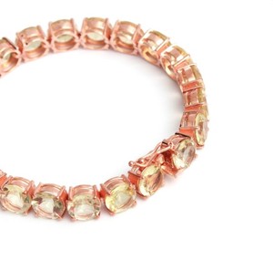 Lemon Quartz Stone <b>Charm</b> Bracelet 925 Sterling Silver Gold Plated Yellow Gemstone Fine Jewelry for Women Party - Product Image 2