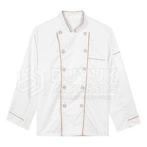 Veste de chef unisexe de haute qualité, dernier design, 100% coton, coupe-vent, boutonnée, vêtements de cuisine - Product Image 4