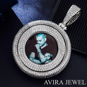 สร้อยคอจี้ฮิปฮอป เงินแท้ 925 ชุบทองคำขาวและโรสโกลด์ ดีไซน์สำหรับทั้งชายและหญิง ประดับเพชรโมอิสซาไนต์ - Product Image 4