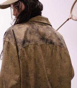 Chaqueta Bomber de Pana con Lavado Ácido Nesta Sports, Estilo Urbano Hip Hop Y2K Grunge, Textura Camuflaje Tie Dye, Antiencogimiento - Product Image 4