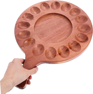 Porta Huevos de Madera de Acacia, Forma Rectangular, Tabla Multiusos para Servir Huevos Rellenos, Vajilla - Product Image 5