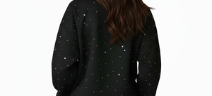 Sweat-shirt pull-over col rond en coton doublé polaire 240g pour femme, imprimé numérique uni, doux, respirant, anti-plis, anti-bouloches, devant - Product Image 6