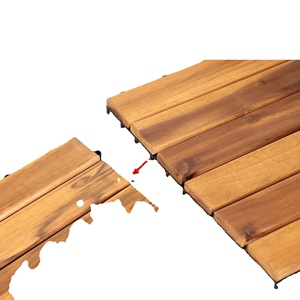 Dalles de terrasse en bois d'acacia faciles à installer, revêtement de sol extérieur à emboîtement - Product Image 2