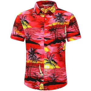 Camisas Hawaianas Aloha Party con Estampado Tropical de Palmeras, Camisas de Playa para Vacaciones Tropicales, Camisa Hawaiana con Estampado de Palmeras para Hombre - Product Image 2