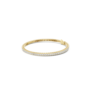 Luxury Sterling <b>Silver</b> Rhodium Plated Moissanite Tennis <b>Bracelet</b> Princess Cut Stones Fine Jewelry Sparkling Wedding Gift <b>Bangle</b> - Product Image 1