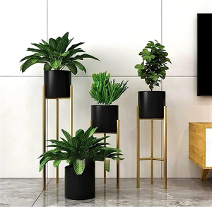 Decorative Modern Polished Iron Planter Stand Durable Lightweight Portable Rust Resistant <b>Plant</b> Display for Home Hotel Indoor - Product Image 2