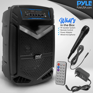 Bluetooth Boombox Karaoke <b>Speaker</b> Portable Audio System With <b>LED</b> Light Wireless Mic Remote Control - Product Image 2