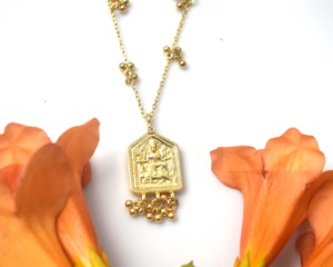 18K Gold Plated Link Chain <b>Statement</b> Pendant <b>Necklace</b> for Women Wedding Gift Jewelry with Flower Shape - Product Image 2