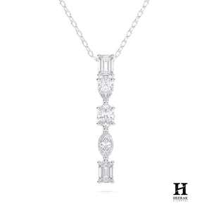 Collar con Colgante de Diamantes Multiforma de Oro de 18K, Joyería Fina Personalizada – Elegante Colgante de Diamantes Cultivados en Laboratorio con Corte Mixto de Heerak - Product Image 5