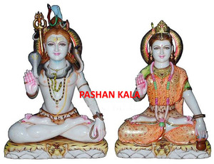 Estatua de pie de mármol, Shiv Parvati - Product Image 4