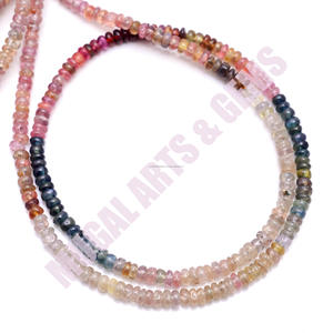 Premium Natural Multi Sapphire Smooth Rondelle Shape Beads 3,5x4 MM 16 pulgadas Gemstone Strand Uso para hacer collar de joyería - Product Image 2