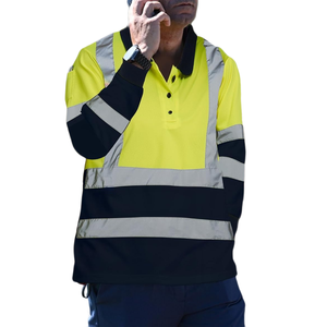 Chemise de travail haute visibilité à manches longues pour homme, vert sécurité, vêtements de chantier, haut haute visibilité pour travaux intérieurs ou extérieurs - Product Image 3