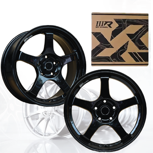 3R Aluminium Alloy Passenger Car <b>Wheel</b> GLOSSY BLACK JDM 17 Inch 5 Hole 100 04115-V9 - Product Image 4