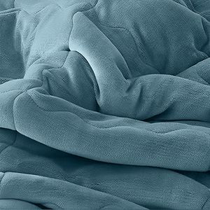 Couverture en polaire corail bleu lac, douce et confortable, pour lit, canapé, couette, couverture décorative chaude pour salon, chambre à coucher, canapé - Product Image 5