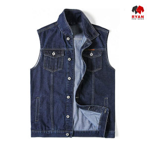 เสื้อกั๊กยีนส์แบบกำหนดเองสำหรับผู้ชาย ยี่ห้อ Ryan Pro Gear ผ้าระบายอากาศได้ดี พร้อมโลโก้แบบกำหนดเอง ดีไซน์ ODM - Product Image 2
